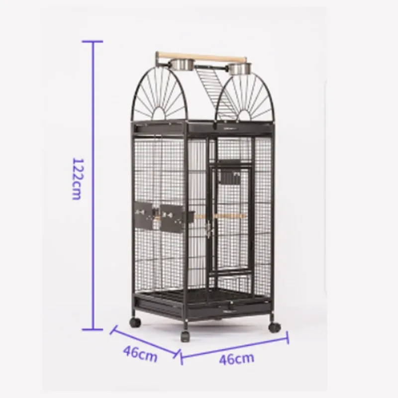 Vertical square luxury wire galvanized wooden cage factory supply accepts custom outdoor bird house large bird cage