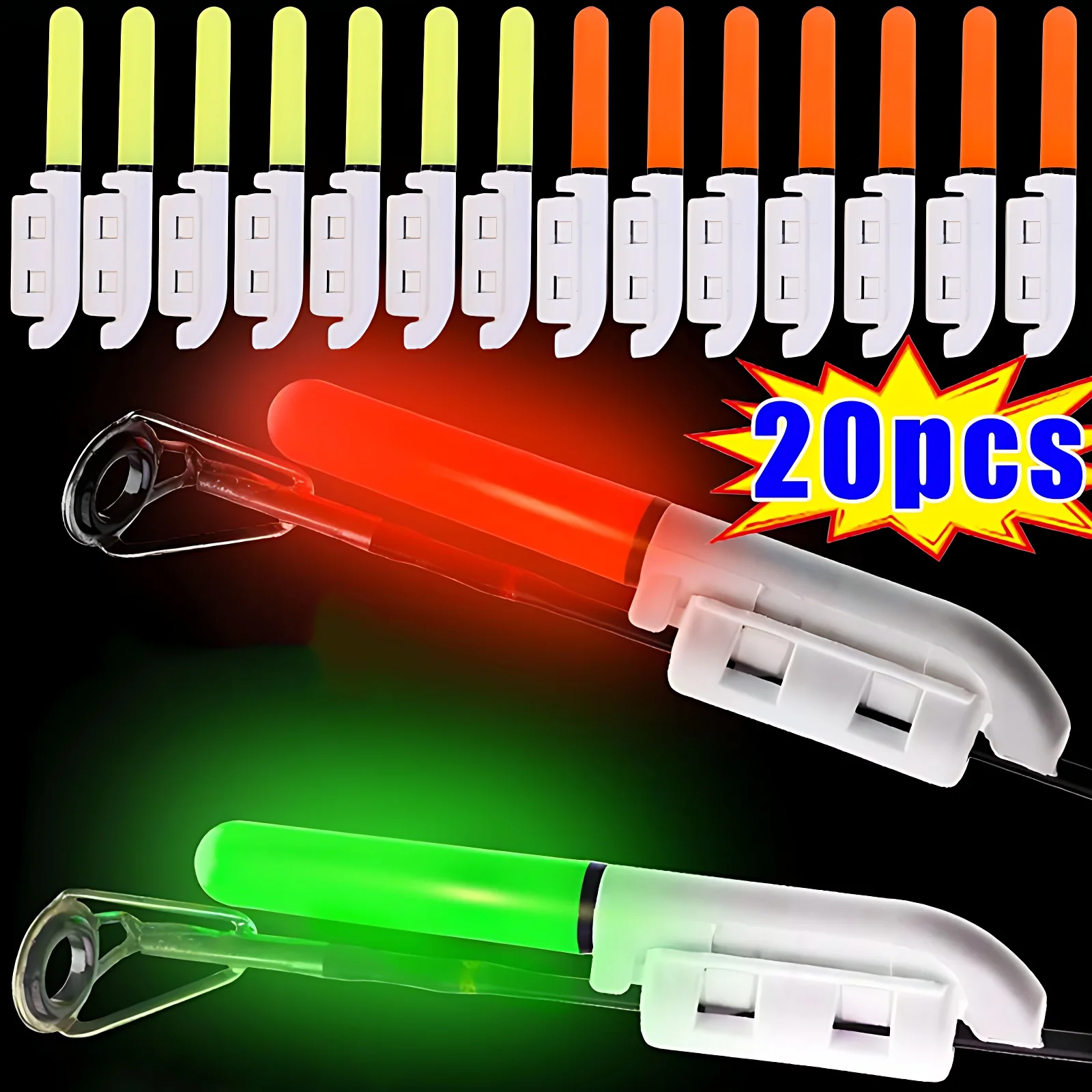 Canne à pêche électronique de nuit, bâton lumineux LED, lueur lumineuse, étanche, flotteur de pêche sur roche, accessoires de matériel, batterie CR425, 1 pièce