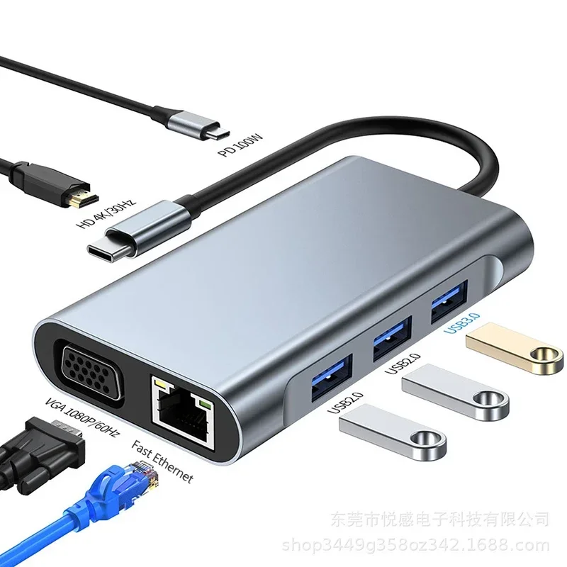 USB HUB Docking Station for USB C Dock Extenders TYPE-C Computer Accessories  USB 3.0  7 In 1