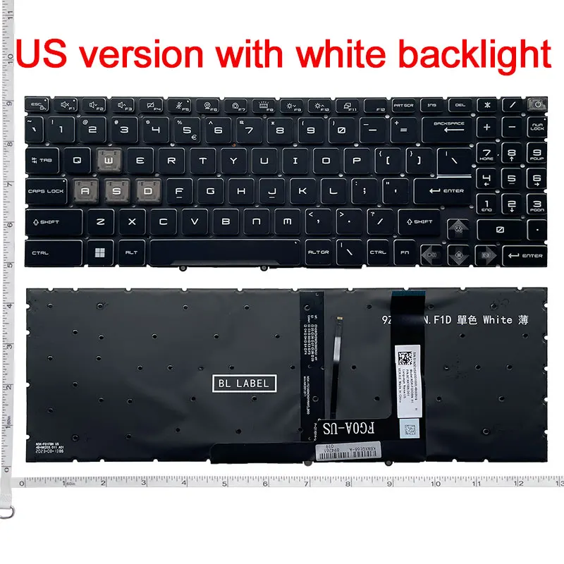 New For MSI Cyborg 15 A12V/A13V/A13U/A13VF Cyborg 15 AI A1V Crosshair 15 R6E B12UE ZKatana 15 PULSE 15 B13V backlit keyboard