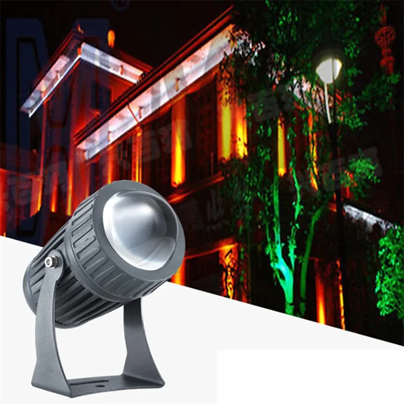 5W 10W Outdoor LED RGB Floodlight Waterproof Spotlight Narrow Beam Angle Light Wall Lamp Landscaping Lighting for Street Garden