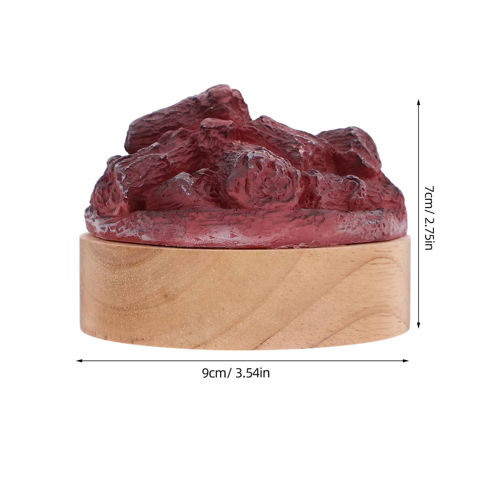 Portable Resin Faux Wood Charcoal Night Light Operated Realistic Flameless LED Lamp for Bedroom Dorm Room