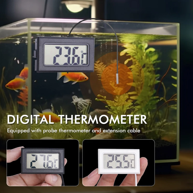 1m-5m Aquarium Thermometer Electronic Digital Display Thermometer Refrigerator Temperature NTC Sensor Meter Without battery