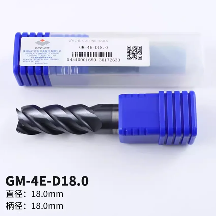 

GM-4E-D18.0 ZCCCT CNC Four flute Flat head tungsten steel end mill GM-4E 45 ° 4 Flute Flat end mill Φ18.0*18.0*45*100 4T Mills