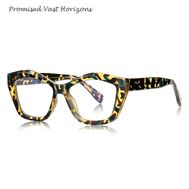 TR New Blue Light Blocking Green Glasses Woman European American Fashion Plano Lens Progressive Color Y2k Glasses Frame