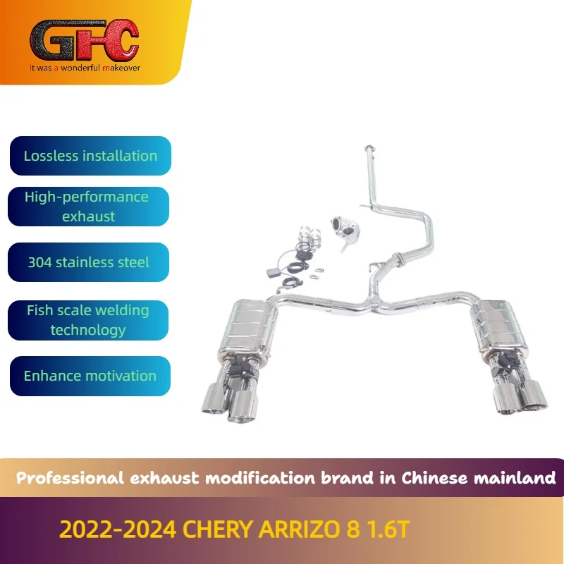 

GFC High-Performance Catless Downpipe And Catback Exhaust System for 2022-2024 CHERY ARRIZO 8 1.6T with Mufflers