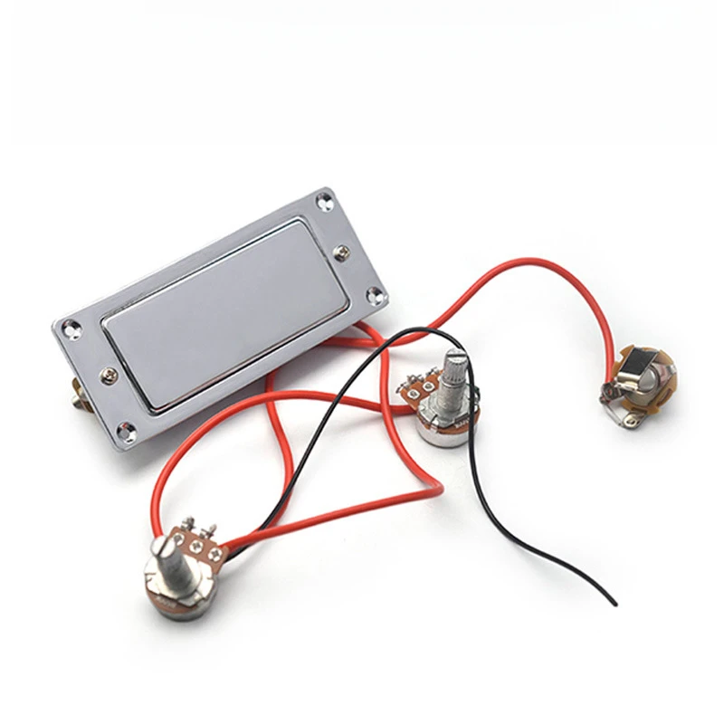 

Металлический двухкатушечный гитарный звукосниматель с управлением 1V1T и выходным разъемом 92*37,5 мм