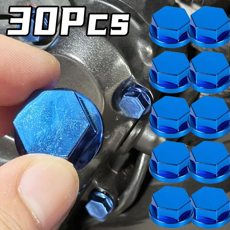 

30pcs Motorcycle Modification Colored Screw Nut Bolt Caps Cover Decoration Screw Cap Cover Set Modification Accessories