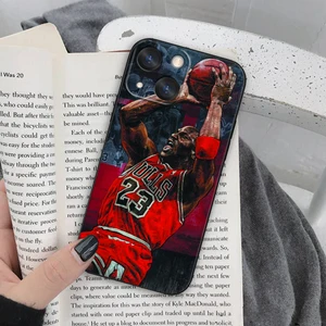 Telefon kutusu J-Jordan ile bir basketbol, Apple iphone için, iPhone için yumuşak siyah kapak kılıfı 15, 14, 13, 12, 11, IF, XS, XR, X, 7, 8, 6, mini, Artı, Pro, Max-23 6 Büyük satış kapağı-iphone-basketbol-no. 2