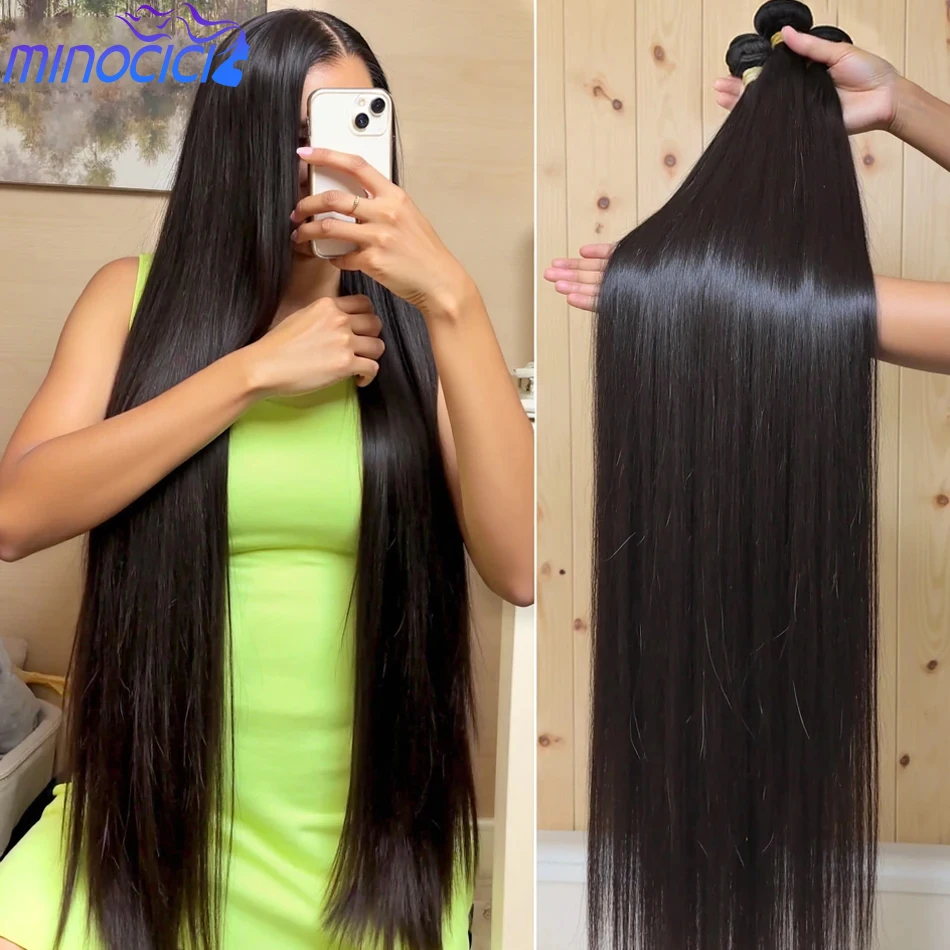 

Натуральные прямые волосы из Бразилии, 100% необработанные, двойной шов, для наращивания и плетения кос.