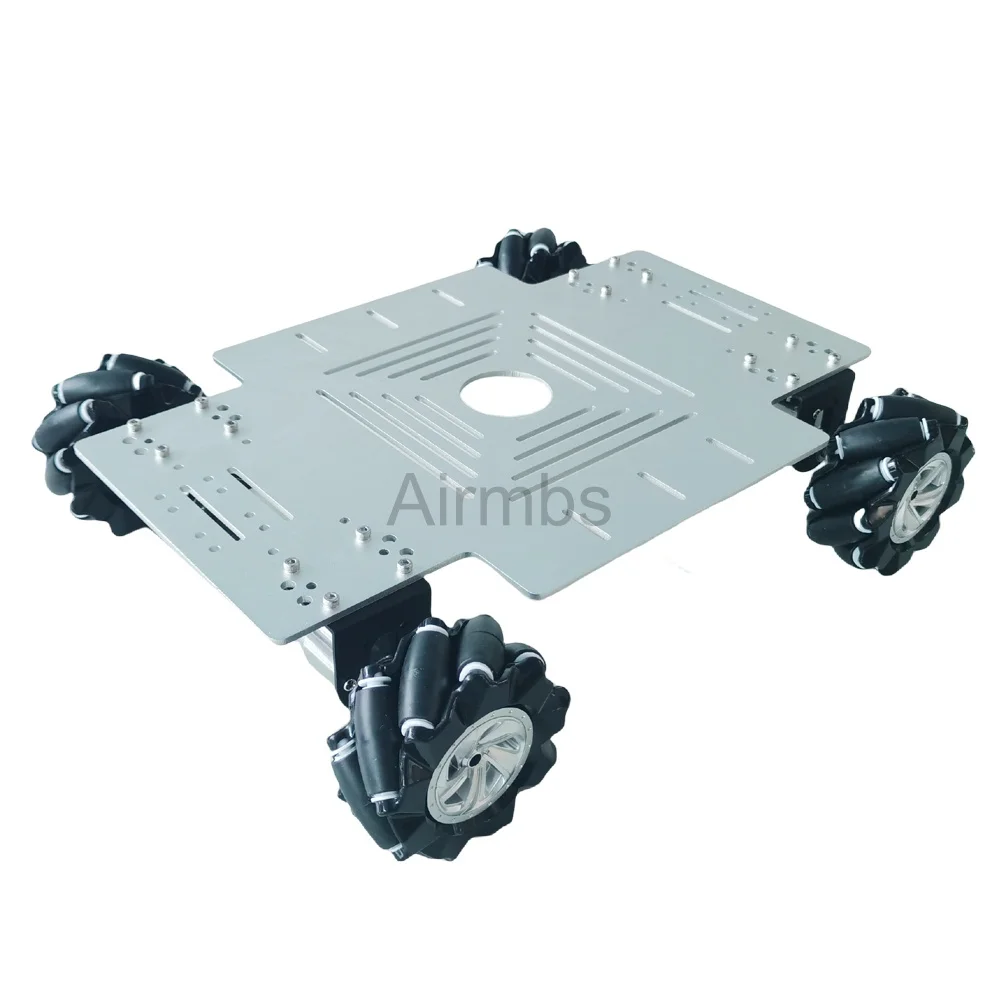 Telaio per auto robot con ruota Mecanum 4WD con carico effettivo da 15 kg con motore encoder Hall 4 pezzi 12V per braccio robot Arduino Stm32 ROS