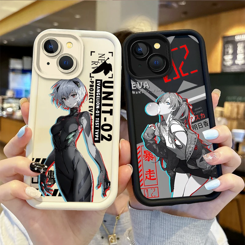 N-Neon G-Genesis E-Evangelion Non-Slip Case for iPhone16 15 14 13 12 11 Pro Max 16 15 14 8 7 Plus X XS Max 8 7 FE Silicone Cover