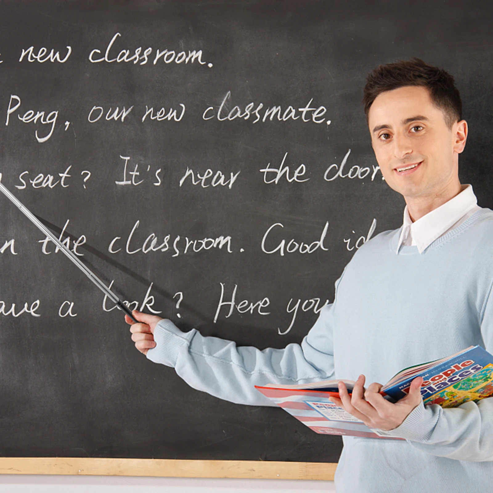 

Extendable Retractable Hand Pointer for Whiteboard Classroom Teaching Comfortable Handle Reusable Felt Head Telescopic