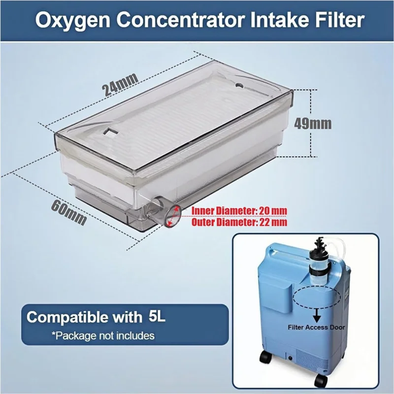 

AT05-Oxygen Concentrator Intake Filter For Everflo 5L Oxygen Replacement Accessories, 3 Pcs