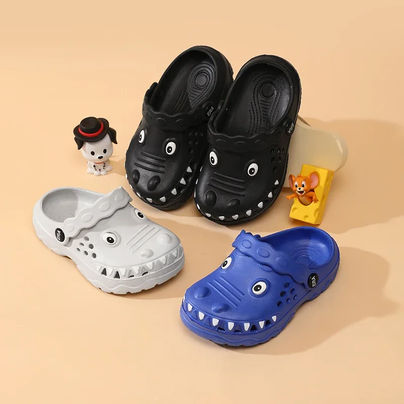 Scivoli per bambini con nuvole di squalo, scarpe da doccia per piscina, cartoni animati, scarpe imbottite, sandali slip-on per ragazze, morbidi pantofole da spiaggia per bambini