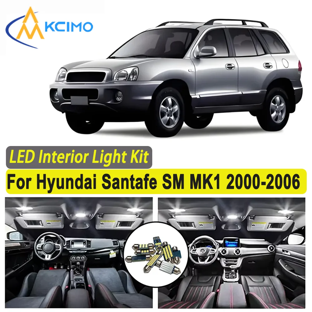 

Kcimo LED For Hyundai Santafe Santa Fe SM MK1 2000 2001 2002 2003 2004 2005 2006 Premium Bright LED Interior Car Dome Map Trunk