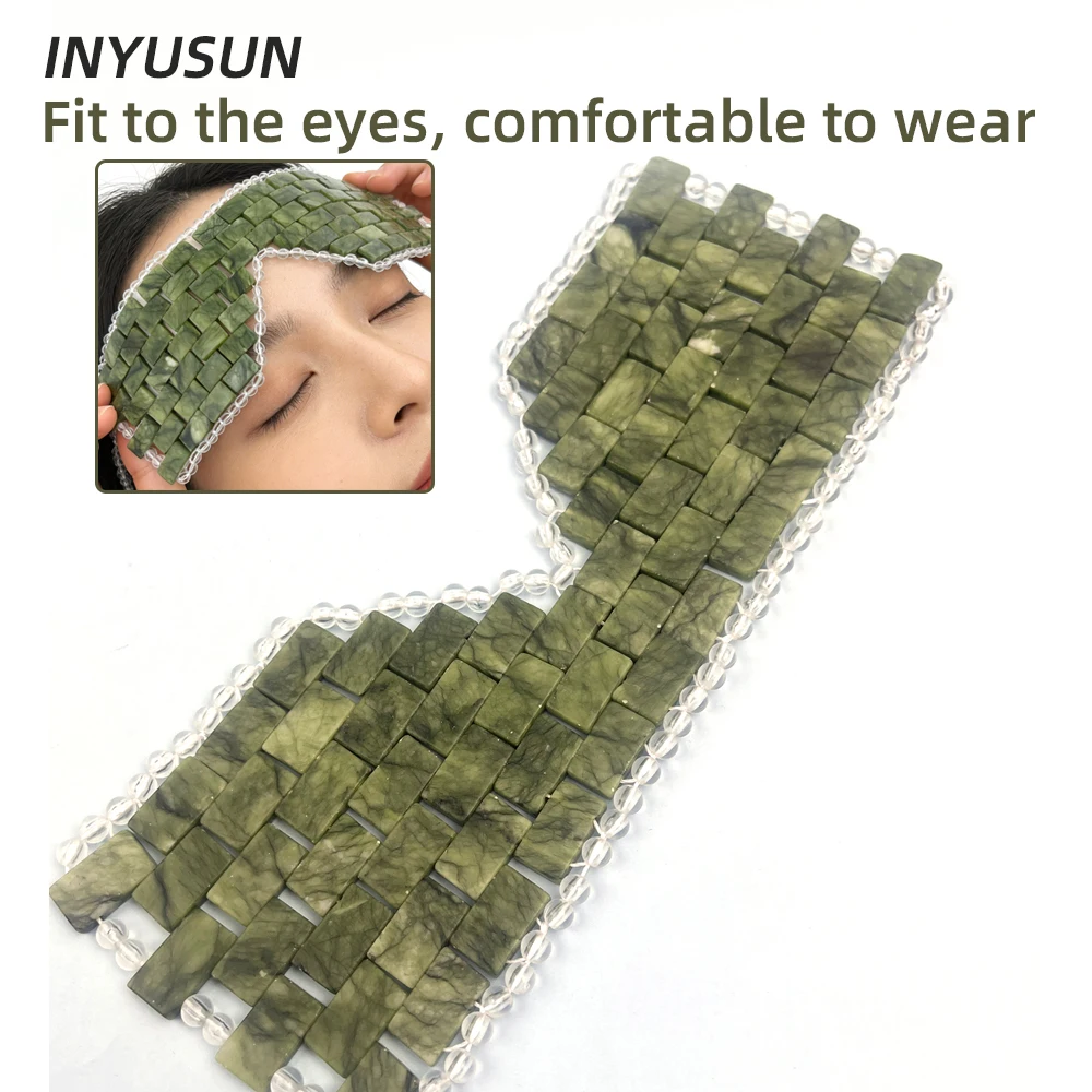 Masque pour les yeux en Jade, dispositif de Massage Portable et pratique pour le Relaxation des yeux et les soins du visage, 1 pièce