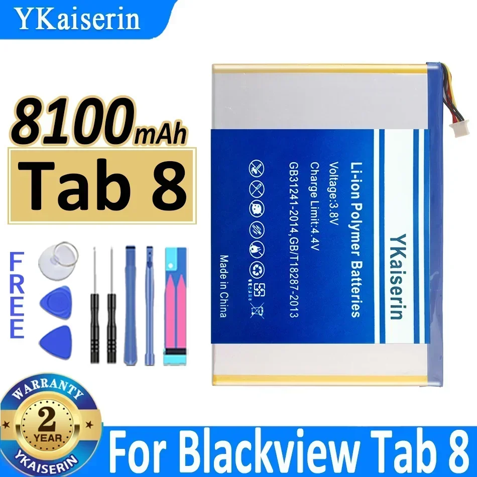 Batería de repuesto YKaiserin de 8100mAh para batería Blackview Tab 8 Tab8