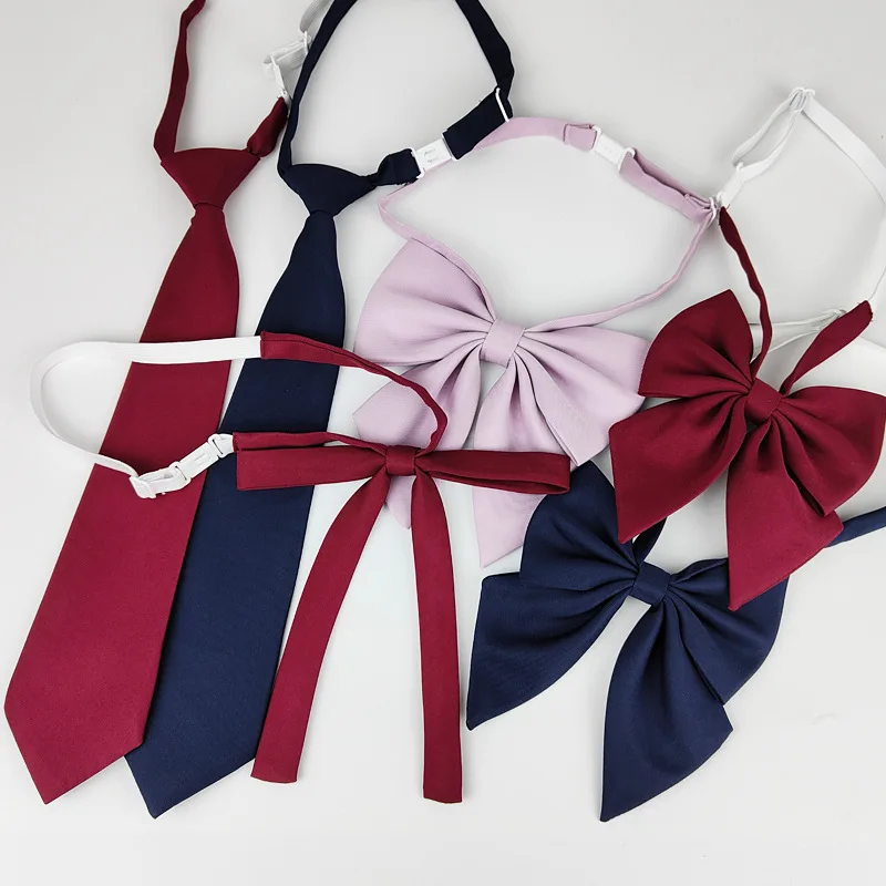 Girl Student Bowtie Set Women Lady Ribbon Bow Tie School Party Bowknot Pink Bule Black Classic Butterfly Accessories