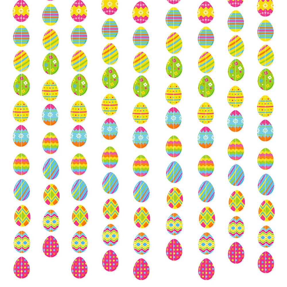 2/5pcs Happy Easter Decoration Bunny Egg Paper Garland 2025 Easter Ornaments Hanging Pendant for Home Party Supplies