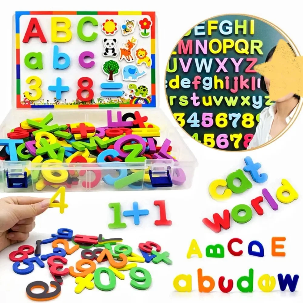 Magnetyczne litery i cyfry w dużych i małych literach ABC Alfabet Magnetyczny Cyfry 123 Zestaw zabawek edukacyjnych dla przedszkolaków i przedszkola