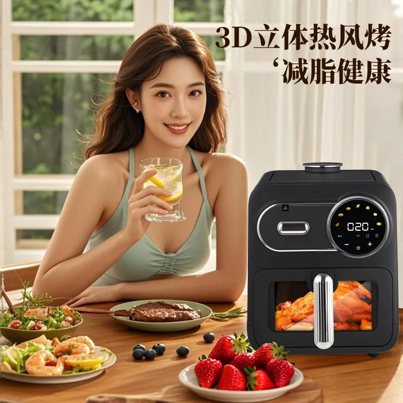 تكون مناسبة لمقلاة الهواء المنزلية الجديدة سعة 6 لتر مقلاة هوائية ذكية تعمل باللمس قابلة للتخصيص