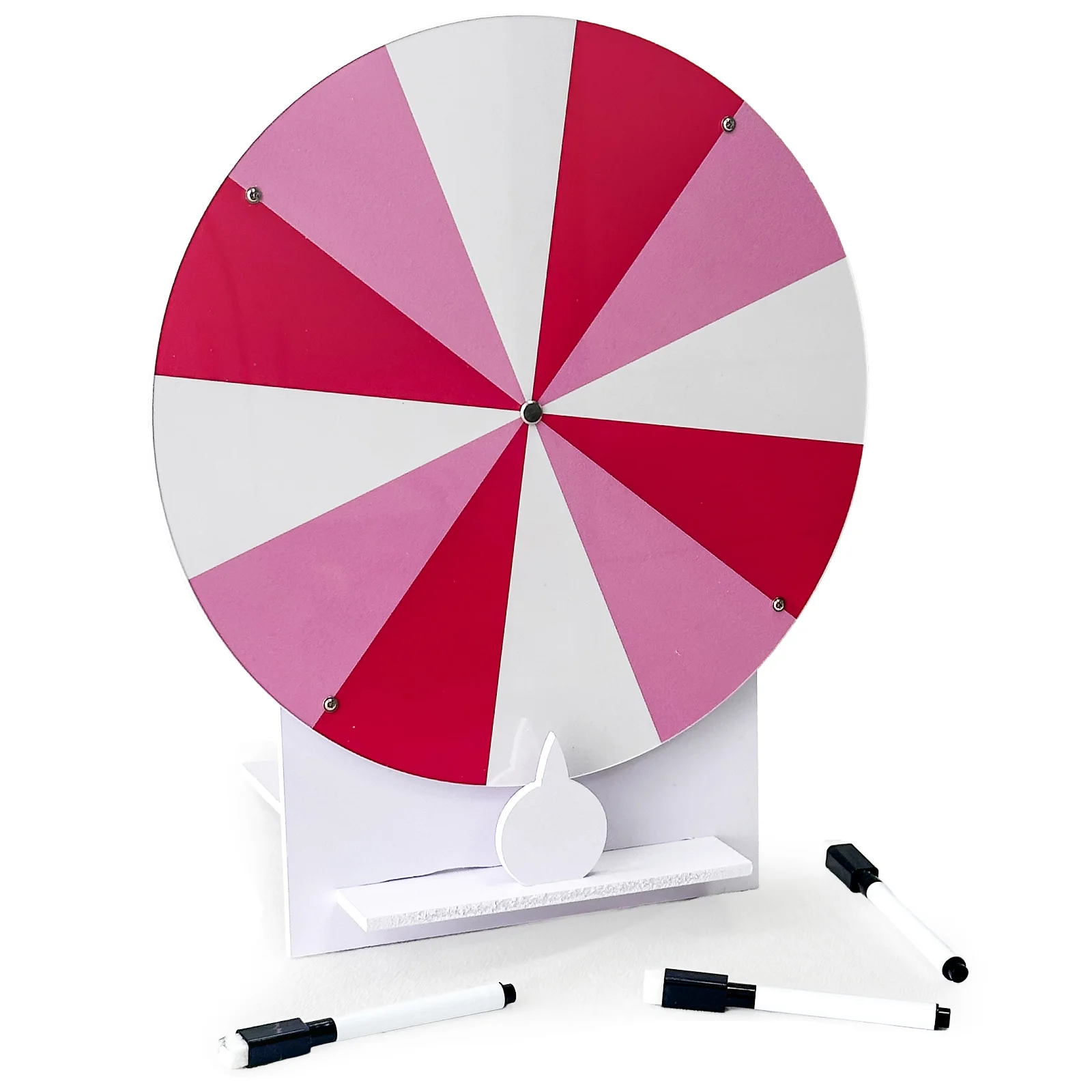 OurWarm 11,4 inch spinnewiel uitwisbare loterij Spin The Wheel Game voor bruiloft familie bruidsfeest babyshower games (roze)