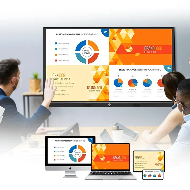 55 65 75 85 86 98 110 Inch Pen Finger Touch Interactive Flat Panel 4k Lcd Digital Interactive Smart Boards for Schools Teaching