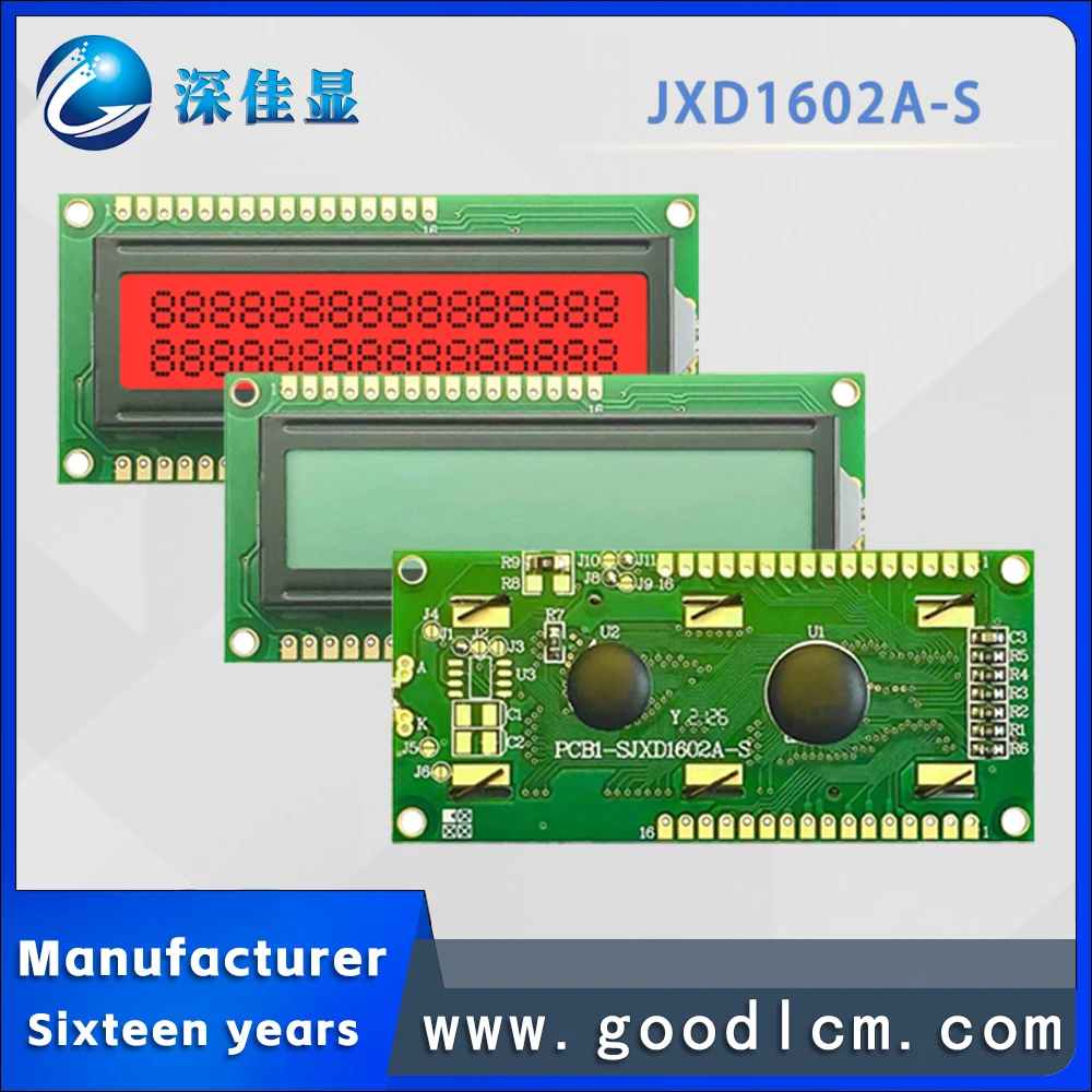 Imagem -05 - Módulo de Exibição de Temperatura Larga Positiva Vermelha Tamanho Pequeno Lcd 1602 Personagem Display Screen Jxd1602a-s Fstn Preço Barato