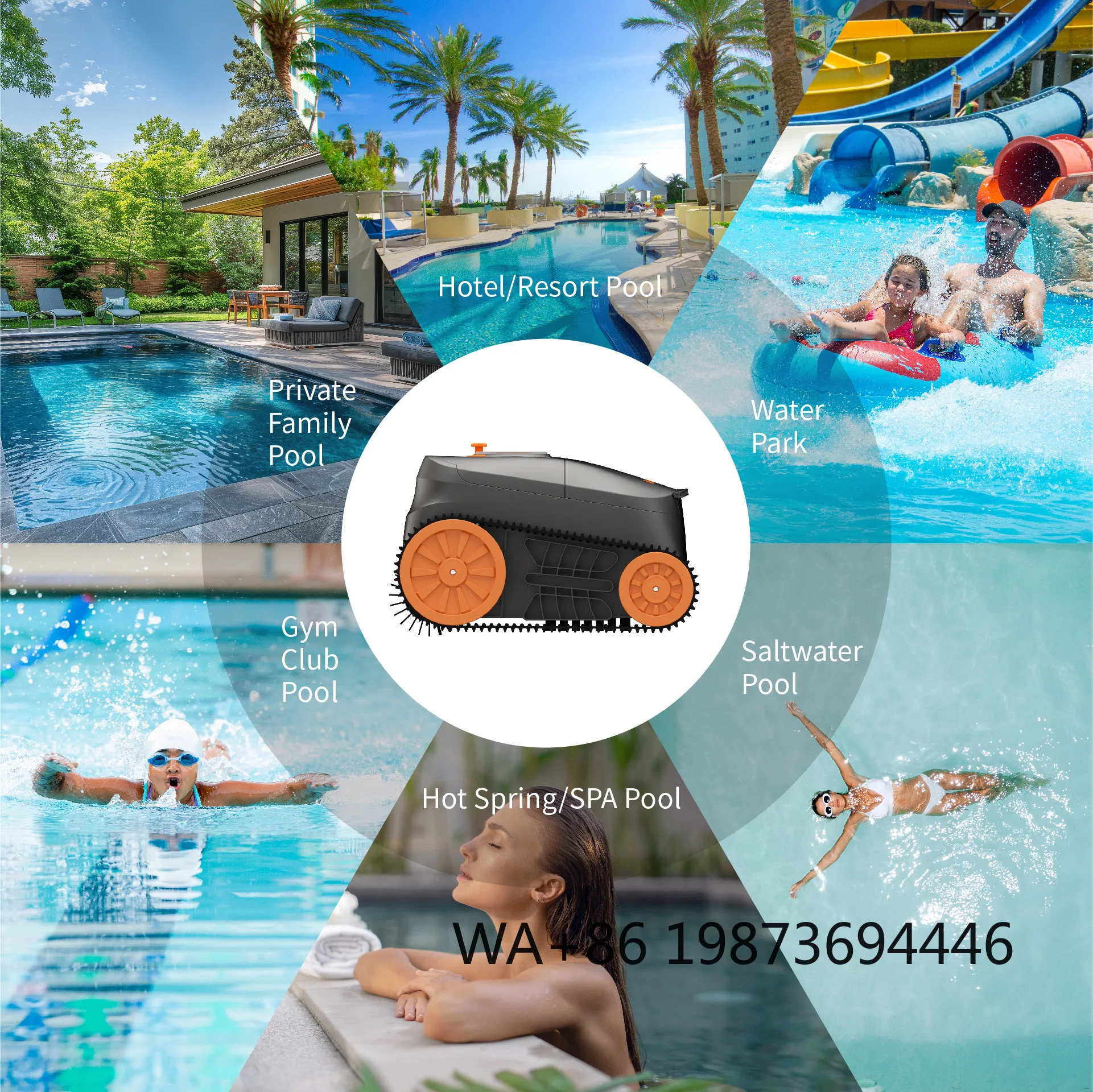 

Wireless wall-climbing pool robot, outdoor automatic swimming pool cleaning equipment