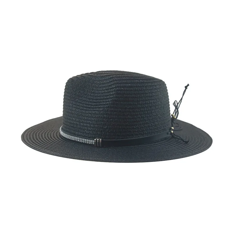 Beach Hat Hats for Women Straw Hat Summer Panama Sun Protection Solid Khaki Black White Casual Formal Outdoor Caps Male Gorras