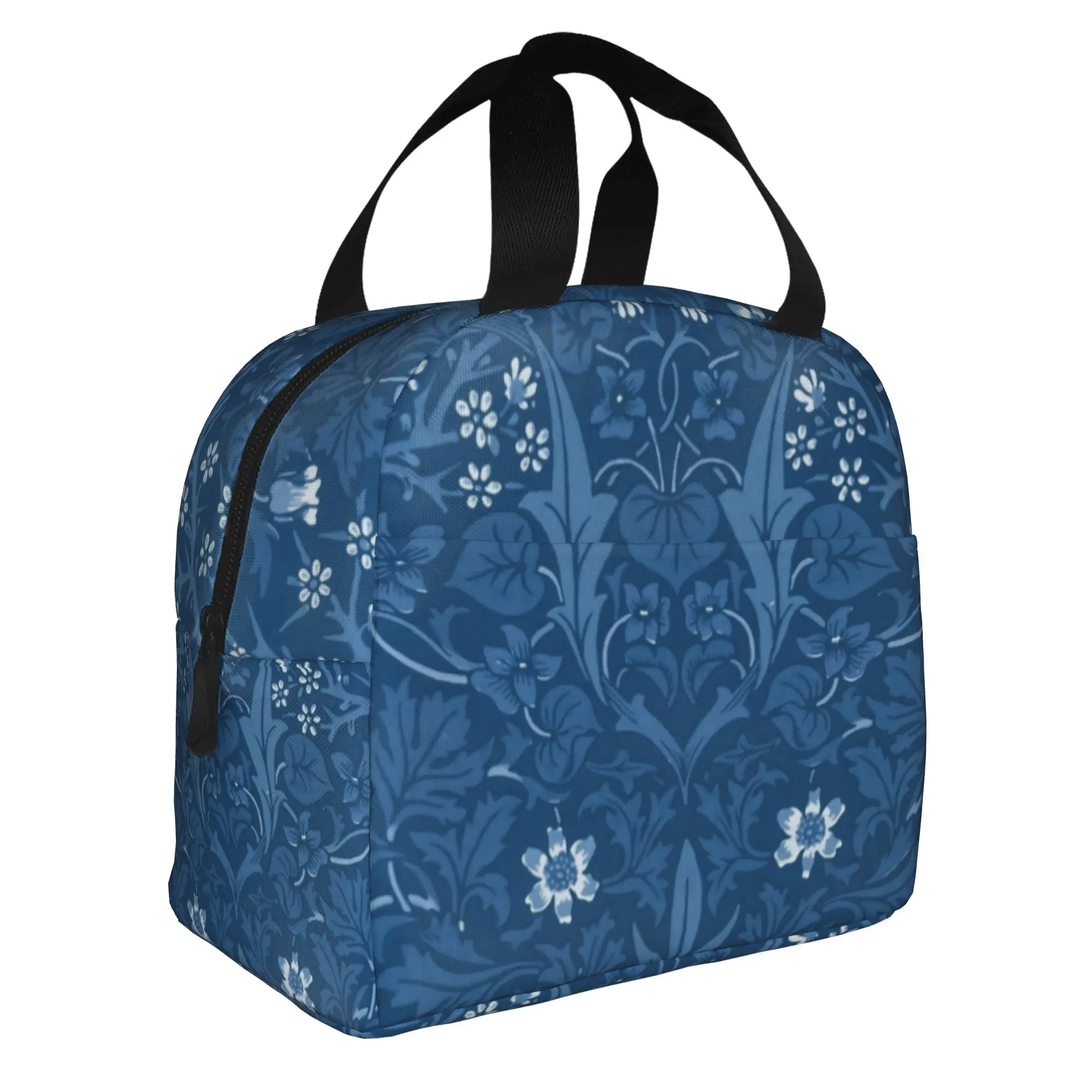 William Morris Insulated Lunch Tote Bag for Women Blackthorn Resuable Thermal Cooler Food Lunch Box Outdoor Camping Travel