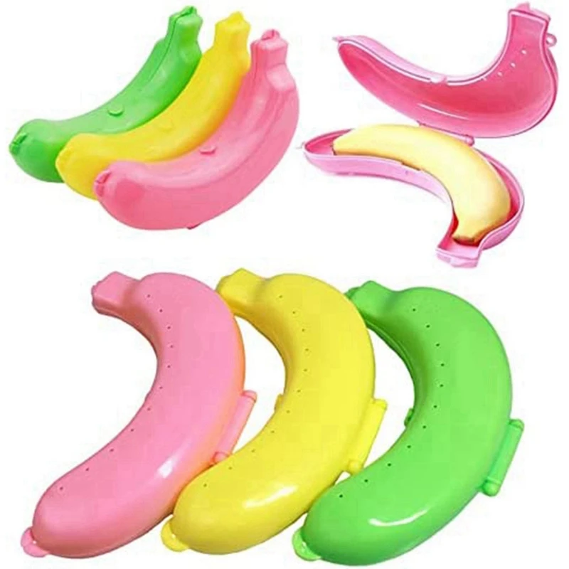 

Cute Banana Protector Storage Box Portable Banana Holder For Lunch Boxes, BPA-Free Fruit Container