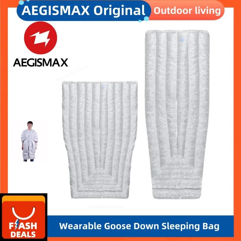 AEGISMAX WIND HARD TINY Wearable Goose Down Sleeping Bag 850FP Ultralight Envelope Outdoor Camping Sleeping Bag Nature Hike