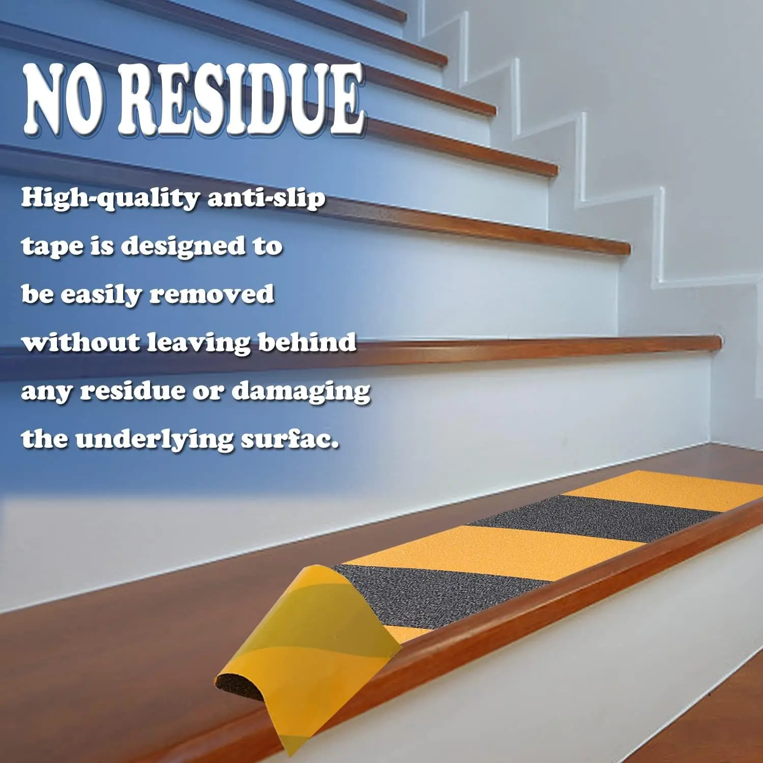 Black&Yellow Heavy Duty Anti Slip Tape for Stairs Outdoor/Indoor Waterproof Grip Tape Safety Non Skid for Stair Steps Anti-Slip