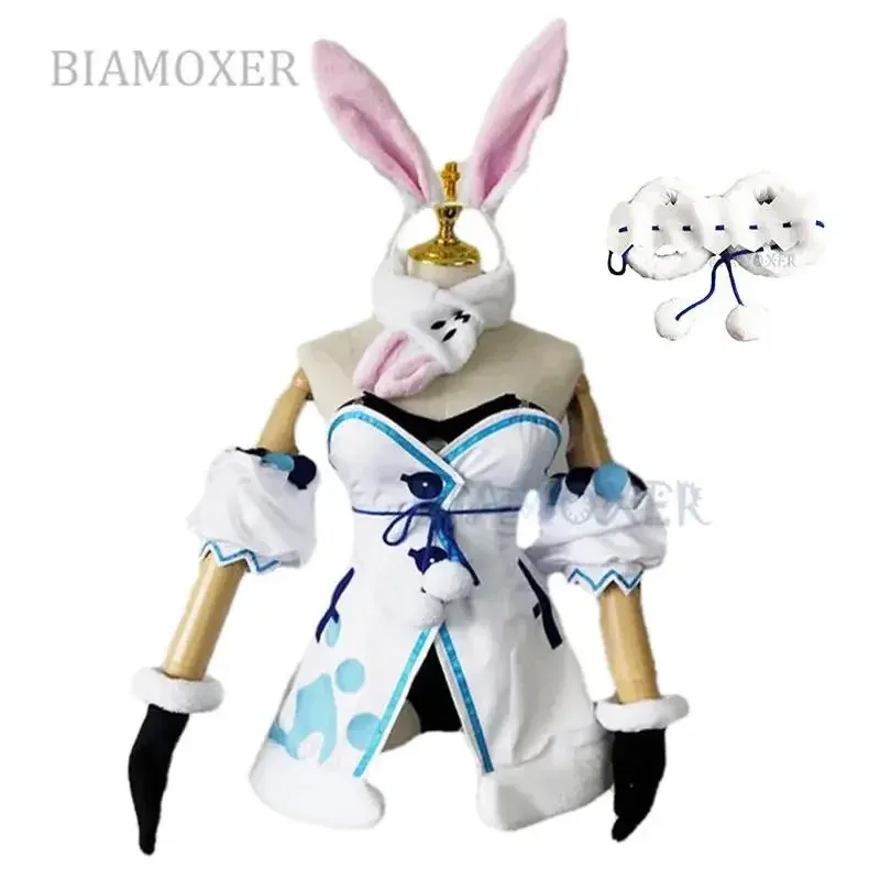 

NewVTuber Usada Pekora Wigs Braids Hololive Fantasy Bunny Girl Ear Cosplay Costumes Halloween Outfit All setb;3's,6.e;