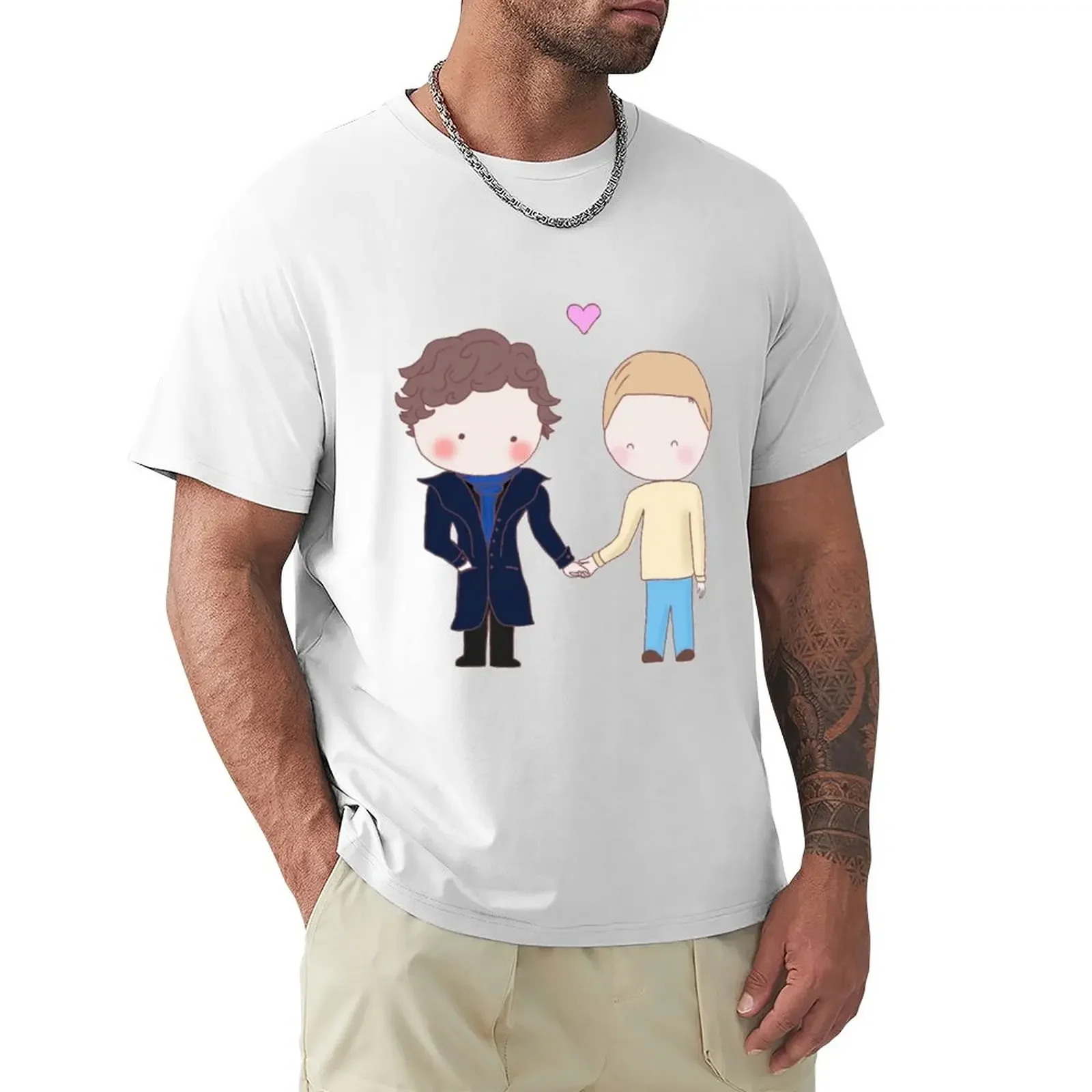 

Johnlock - holding hands T-Shirt quick drying aesthetic clothes kawaii clothes summer tops Men's t-shirts