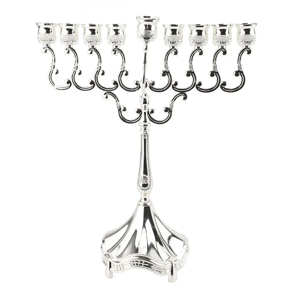 4pcs Candlestick Holders 9 Branch Candle Holder Gold Silver Candelabra Jerusalem Temple Alloy Decorative Candlestick Home Decor