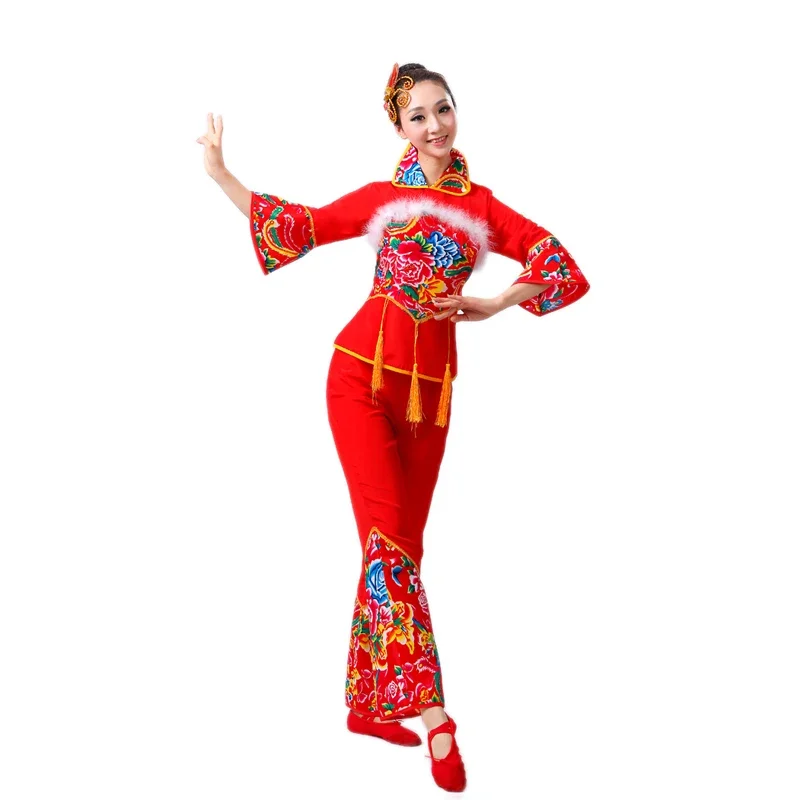 Ms. Yangko costume performance clothing adult female square dance performance costume stage dance fan waist drum costume