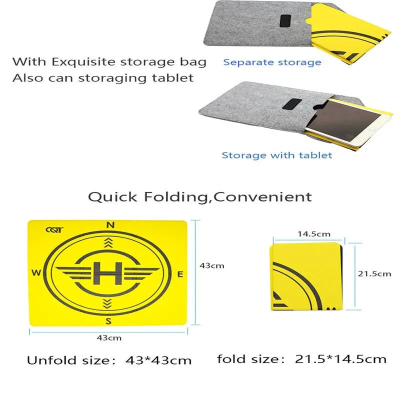 مقاوم للماء بدون طيار الهبوط الوسادة برو سريع للطي مع حقيبة ل DJI Air 2S/ DJI FPV/ Mavic Mini 2/ Mavic Air 2/ Mavic mini/ Mavic Pro
