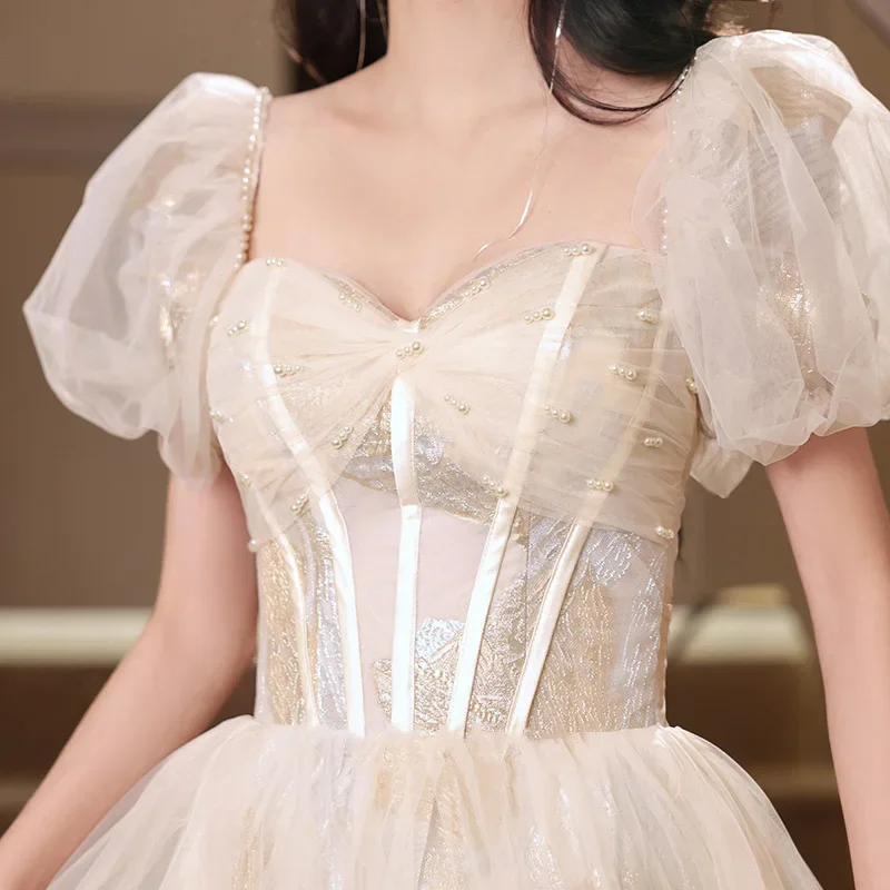 Vestido de noite feminino 2025 novo estilo celebridade aniversário vestido de princesa adulto cerimônia formatura banquete anfitrião vestido de noite