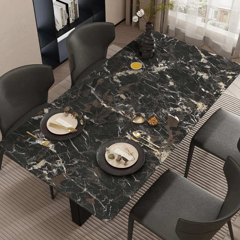 Marble Texture DecorateDining Table Mats Waterproof Oil-proof Easy To Clean PVC Leather No-wash Soft Rug Desk Coffee Table Mat