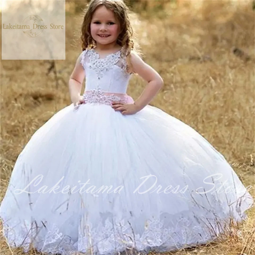 Festzug niedlichen Blumen mädchen Kleider für Hochzeit Spitze Prinzessin formell für kleine Braut heilige Vestidos de Primera Erstkommunion