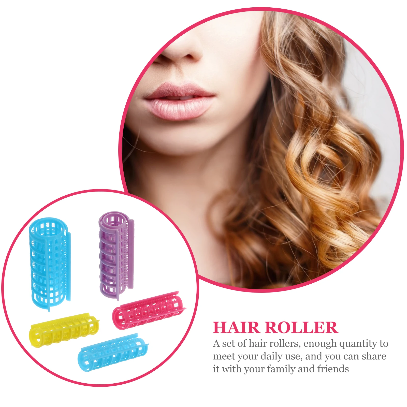 

50pcs Hair Curler Roller Small Clip Blowout Look Plastic No Heat Hairdressing Lightweight Portable Easy for