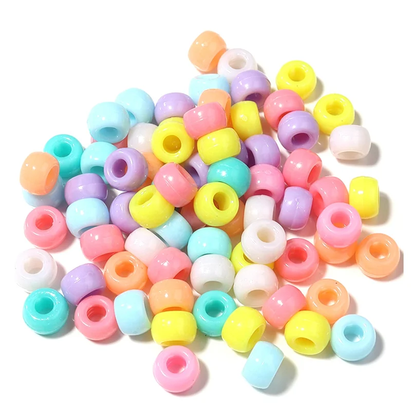 Kandi Beads Bulk for DIY Crafting Jewelry Making Kandi Bracelets 6x9mm About 1800Pcs,Light Color