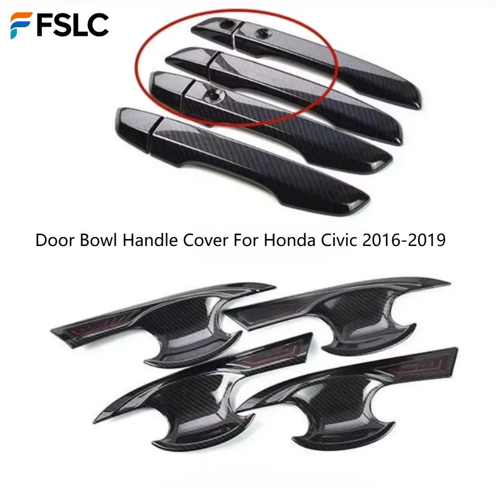 

⭐Genuine⭐ Smart Key Door Handle Bowl Cover For Honda Civic 2016-2019 Exterior ABS Chrome Trim Decorative Sticker