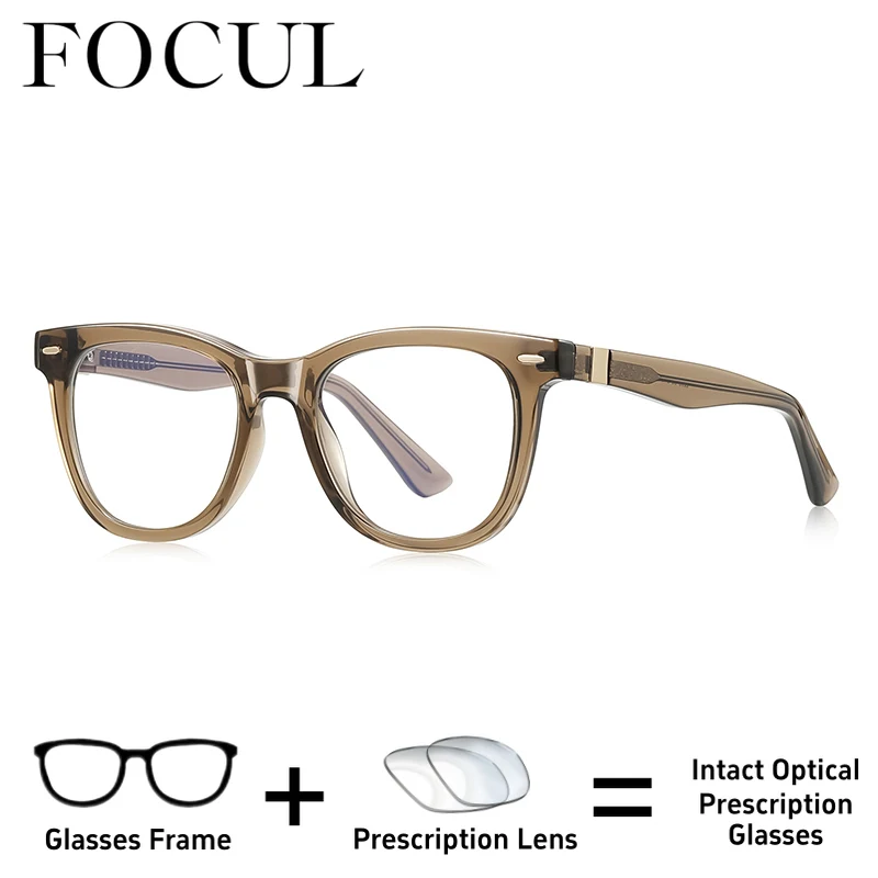 

FOCUL Square Custom Prescription Optical Photochromic Glasses Anti Blue Light Multifocal And Progressive Men Eyeglasses 2230