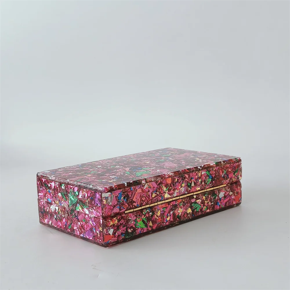 أنثى مأدبة مساء حقائب كروسبودي كيس الاكريليك الرئيسي المحافظ وحقائب اليد النساء متعدد الألوان البرسبيكس صندوق هندسي مخلب المحفظة #4