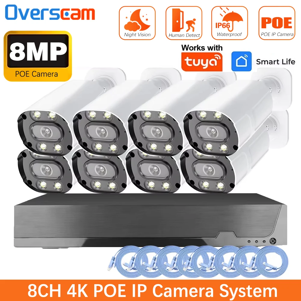 4K 8CH Tuya Poe Sma…