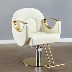 Pedicure white Barber Chairs Aesthetic Luxury Golden Hairdressing Chairs Rotating Silla Estetica Barber Equipment MQ50BC